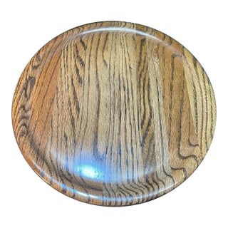 Vintage the Original Walnut Bowl Factory Store Oak Lazy Susan Turntable For Sale