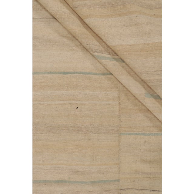 Textile 1950s Vintage Paneled Persian Kilim in Beige-Brown and Blue Tones by Rug & Kilim For Sale - Image 7 of 8