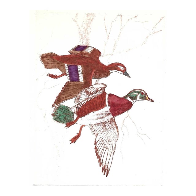 Victor Hohne Wood Duck Sporting Art Etching For Sale