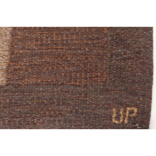 Mid-Century Modern Vintage Swedish Flatweave Rug by Ulla Parkdal, Signed “UP” For Sale - Image 3 of 8