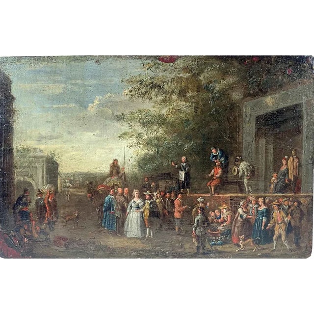 Flemish Artist, Figurative Scene, 1600, Oil on Panel For Sale