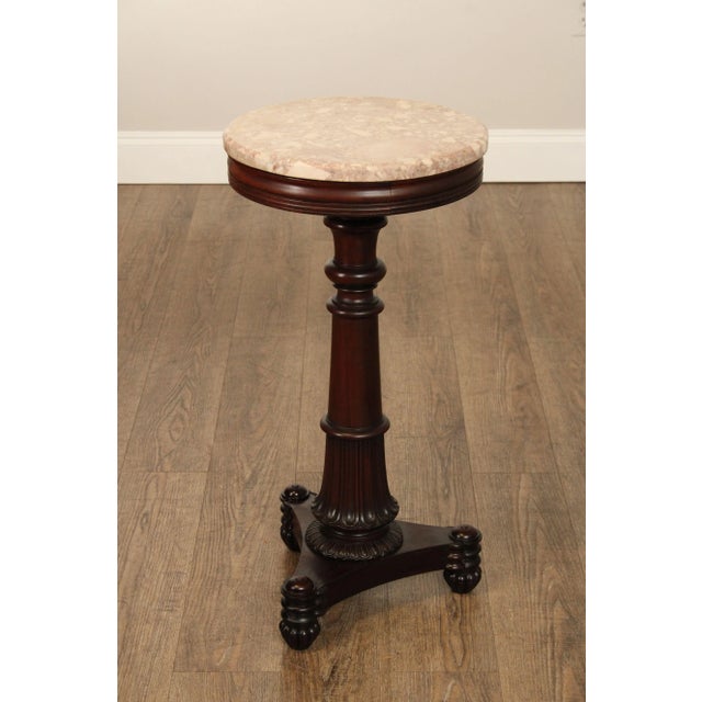 Brown Antique Classical Mahogany Marble Top Pedestal For Sale - Image 8 of 12