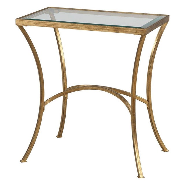Gold Leaf Elegant Side Table For Sale - Image 4 of 4