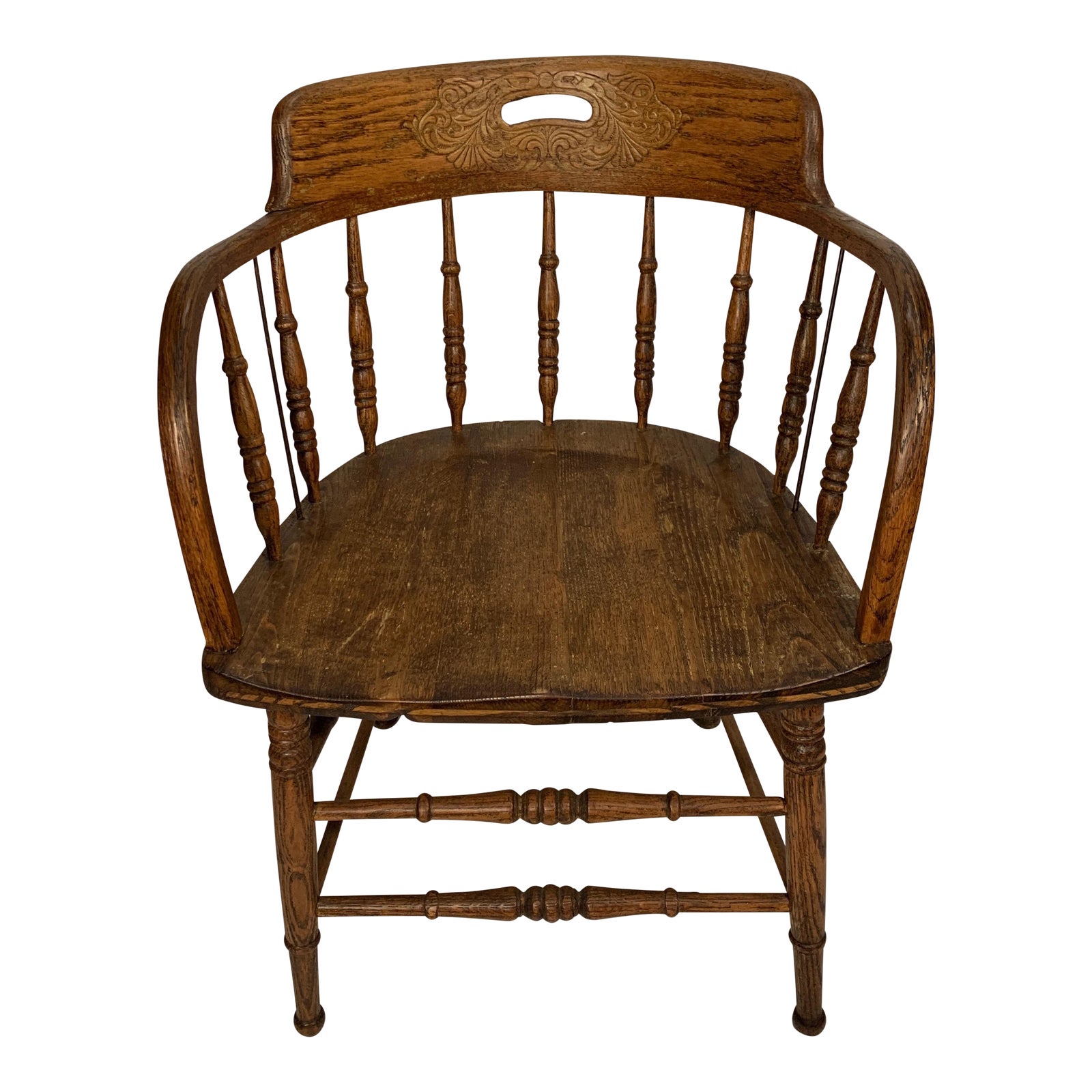 Antique Oak Captain's Chair Chairish