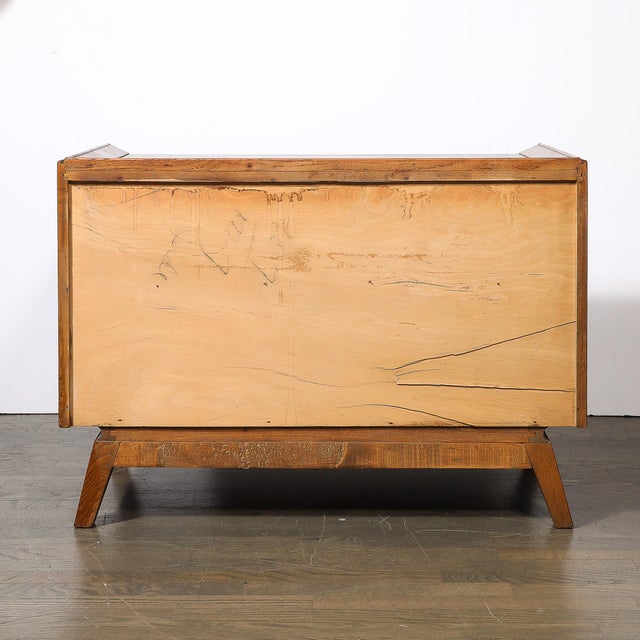 Mid-Century Paul Frankl Cerused Oak Chest of Drawers & X-Form Brass Pulls For Sale - Image 12 of 17
