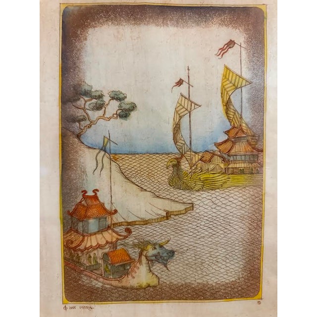 Dan Mitra, American hand colored etchibg "War with the Japanese" Excellent condition, framed archival. Signed and numbered...