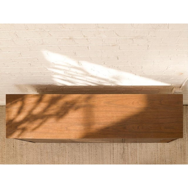 Vintage Mid-Century Modern Walnut Nine-Drawer Dresser For Sale - Image 10 of 12