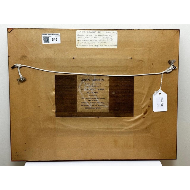 Friesian Cow Grazing Oil Painting by George Smith Rsa (Scottish, 1870–1934), Signed, c.1900s Edwardian Impressionist Animal Art, Framed For Sale - Image 9 of 18