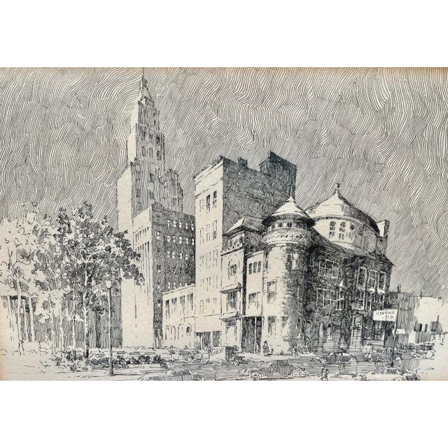 Mid-Century Memphis Architectural Drawings by Paul Penczner - a Pair For Sale - Image 4 of 12