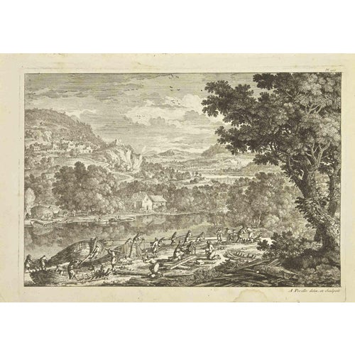 Adam Perelle, Landscape, 18th Century, Etching For Sale