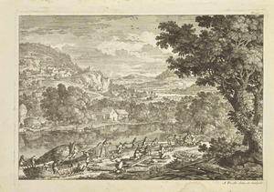 Adam Perelle, Landscape, 18th Century, Etching