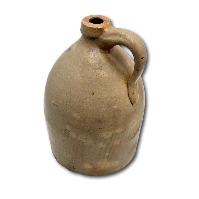 Hard 2 Find Small 1 Gallon Size Antique American Blue Bird Decorated Stoneware Jug by Haxton Ottman New York For Sale - Image 16 of 18