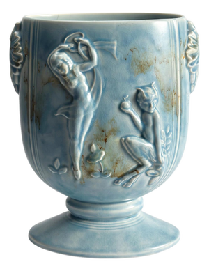 Art Deco Blue Vase with Pan and Nymph Relief from Beswick, 1930s