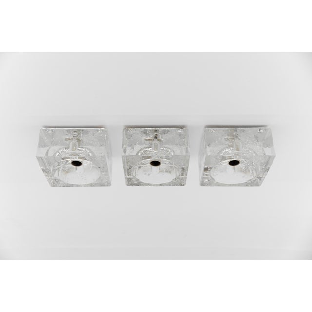 Hand-Blown Ice Cube Wall Lamps by Müller & Zimmer, Germany, 1960s, Set of 3 For Sale - Image 10 of 14
