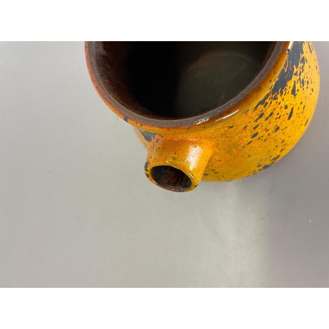 Ceramic Vintage German Orange Ceramic Studio Pottery Vase from Marei Ceramics, 1970s For Sale - Image 7 of 18