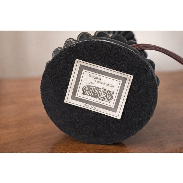 Pair of Petite Floral Embroidered Table Lamps by Collections Etc. For Sale In Los Angeles - Image 6 of 6