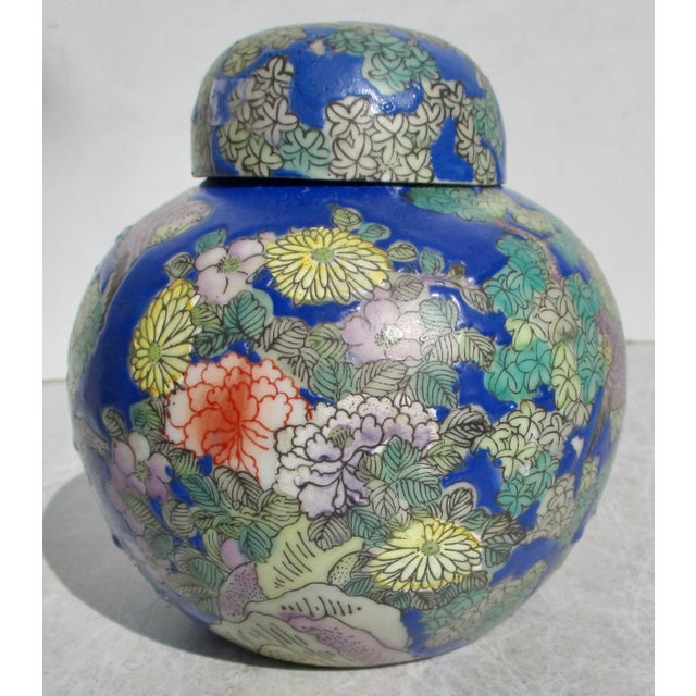 Antique Qing Dynasty Famille Rose Blue Glaze For Sale - Image 4 of 11