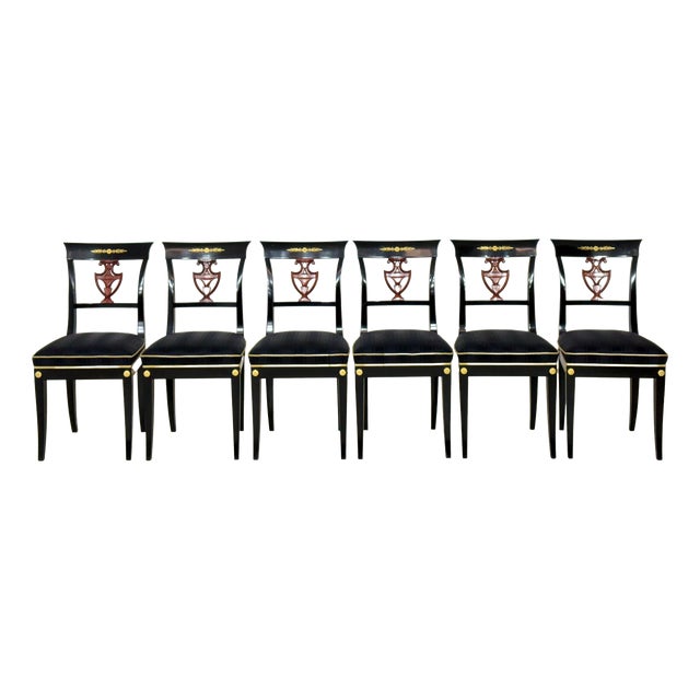 Vintage Biedermeier Style Chairs, 20th Century, Set of 6 For Sale