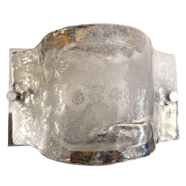 1960s 1960s Italian Carlo Nason for Mazzega Murano Glass Wall Sconce / Flush Mount For Sale - Image 5 of 7
