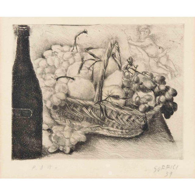 Ardengo Soffici, Still Life Composition, 1939, Drypoint Print For Sale - Image 4 of 4