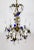1910s Indigo Blue Crystal Flowers & Gilt Vine Chandelier For Sale - Image 11 of 13