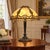 Pittsburgh 6 Bent Panel Slag Glass Leaded Table Lamp For Sale - Image 9 of 9