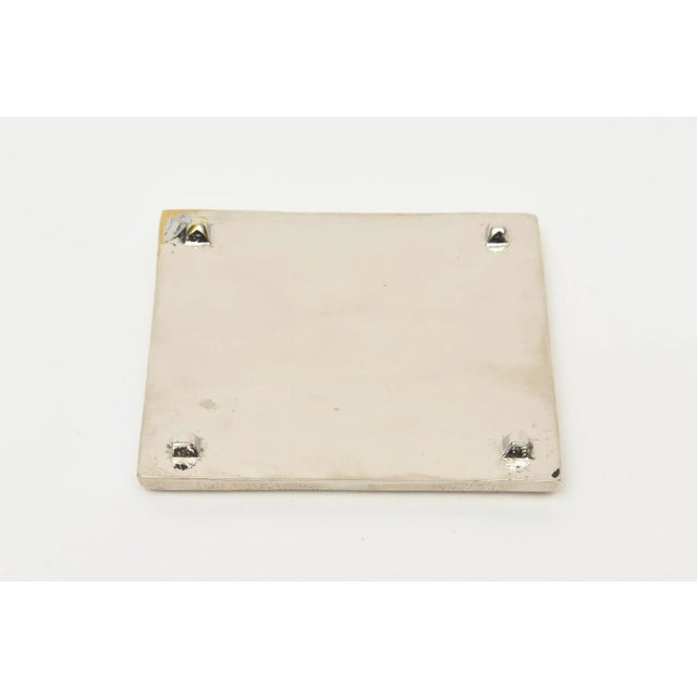 Vintage Sarreid Nickel Silver Over Brass Paper Clip Small Box Restored For Sale - Image 9 of 11