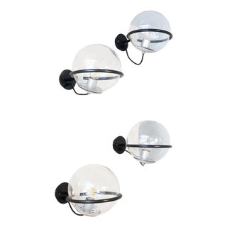 One Sphere Glass Wall Lamp by Gino Sarfatti for Arteluce, 1960, Set of 4 For Sale