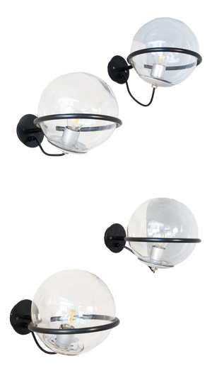 One Sphere Glass Wall Lamp by Gino Sarfatti for Arteluce, 1960, Set of 4