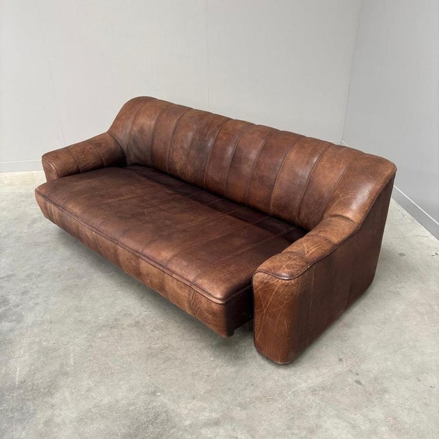 Vintage DS44 Three-Seater Sofa with Hocker from de Sede, 1970s, Set of 2 For Sale - Image 9 of 18