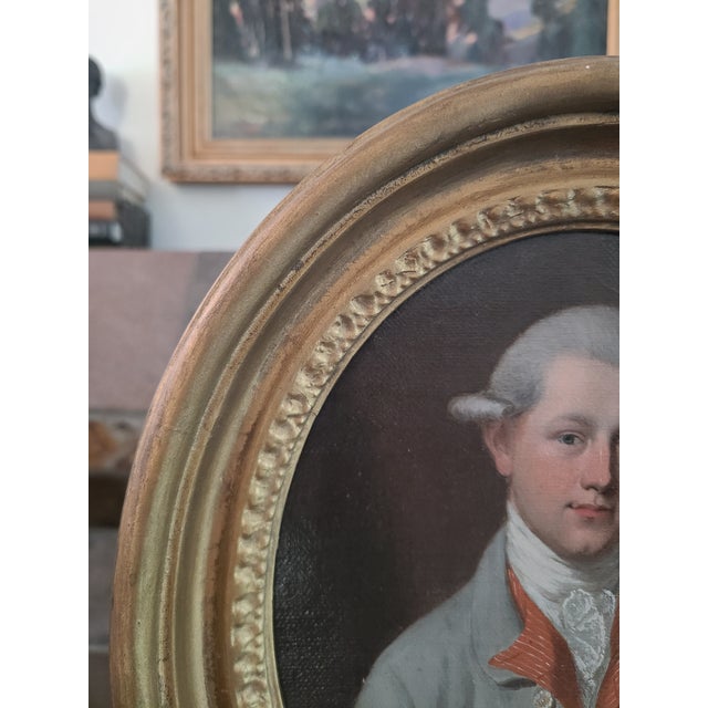 Black Antique Oil Painting Portrait of a Handsome 18th Century British Gentleman For Sale - Image 8 of 16