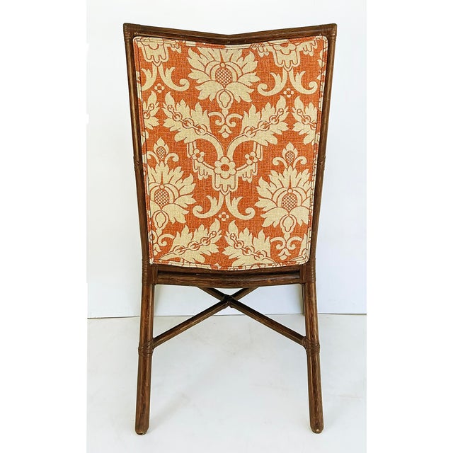 Late 20th Century Barbara Barry McGuire Rattan Rawhide Dining Room Chairs, New Upholstery- Set of 8 For Sale - Image 11 of 12