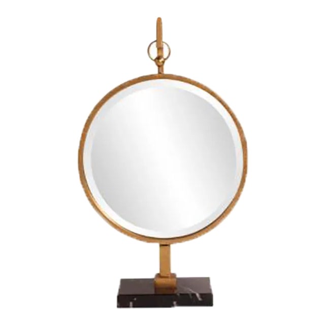 Gold Medallion Round Mirror For Sale