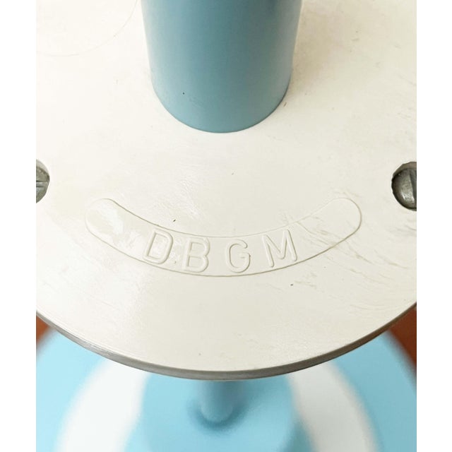 German Postmodern Table and Floor Lamps with Light Blue and White Swirl Pattern, 1980s, Set of 2 For Sale - Image 18 of 18
