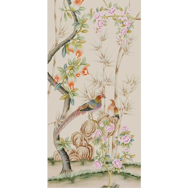 Chinoiserie 24'*48"/Pane, a Set of Two Panels Vintage Style Chinoiserie Wall Artwork (No Frame) For Sale - Image 3 of 9