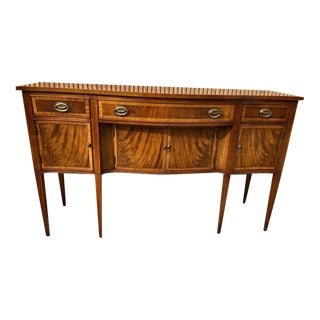 Hickory Chair Federal Style Satinwood Inlaid Mahogany Serpentine Front Sideboard. For Sale