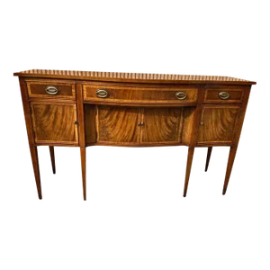 Hickory Chair Federal Style Satinwood Inlaid Mahogany Serpentine Front Sideboard.