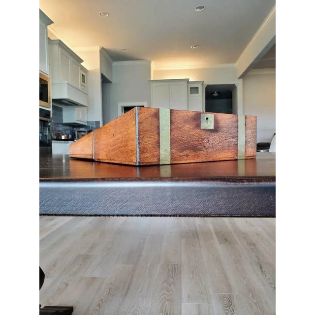 Brown Antique English Victorian Era Travel Desk Writing Slope Box For Sale - Image 8 of 12