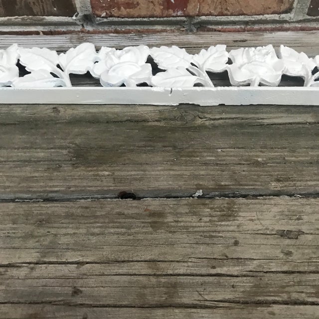 This is a beautiful mid century French Country New Orleans style cast iron architectural salvage pediment featuring roses...