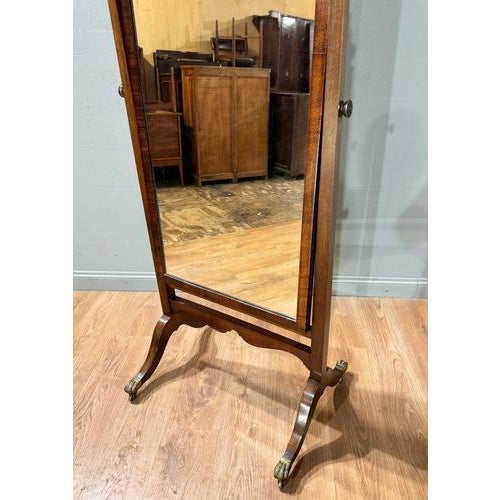 Edwardian Swivel Cheval Mirror in Mahogany, 1890s For Sale - Image 5 of 10