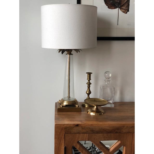 Frederick Cooper Hand-Blown Glass & Brass Palm Tree Lamp For Sale - Image 9 of 10