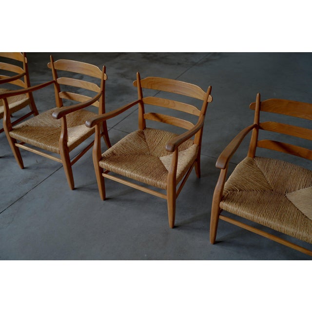 Armchair with Rush Seating, Germany, 1960s For Sale - Image 10 of 13