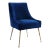 Beatrix Navy Velvet Side Chair with Gold Legs For Sale