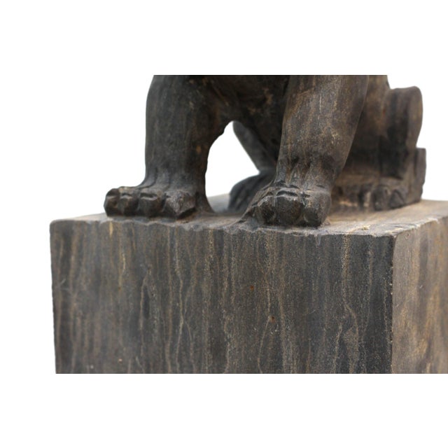 Garden Foo Dogs Stone 1930s Medium - Set of 2 For Sale - Image 12 of 13