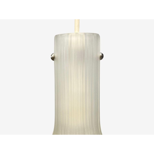 Limburg Glashütte, Small Pendant Light, Textured Glass, Plastic, Germany, 1970s For Sale In New York - Image 6 of 10