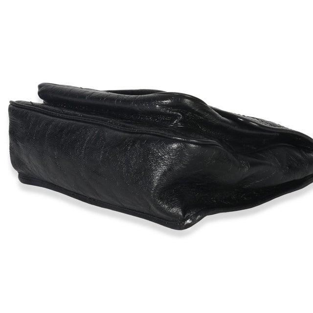 Black Crinkled Calfskin Matelasse Medium Niki Chain Satchel For Sale In New York - Image 6 of 9