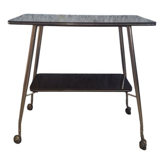 Serving Cart in Brass and Formica, 1950s For Sale