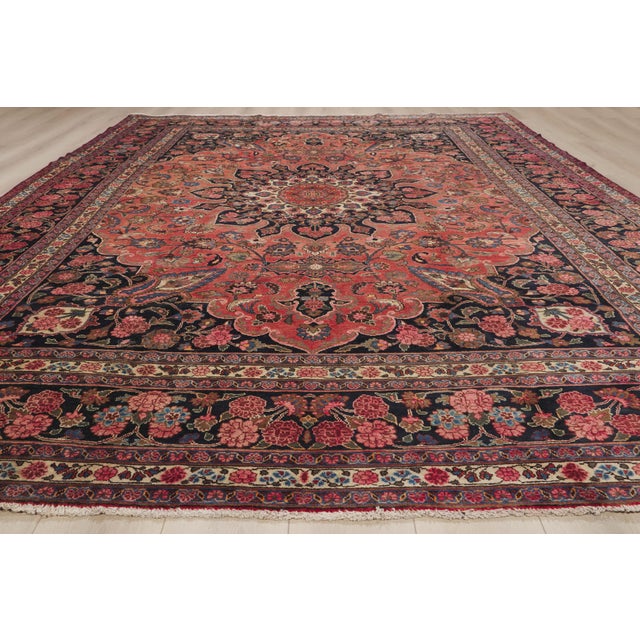 Vintage Persian Mashhad Rug, 09'10 X 13'04 For Sale - Image 9 of 10