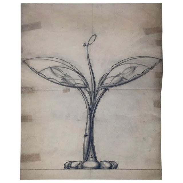 Drawing for a Table Lamp by Robert Gerlach, 1915 For Sale - Image 10 of 10