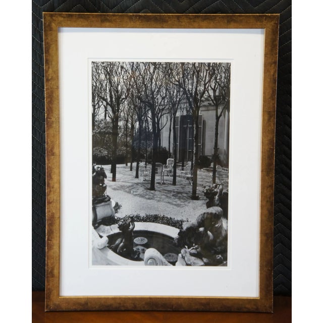 Black and White Decorative Garden Photographs in Gold Frames of Castle Lion Statue - Set of 3 For Sale - Image 4 of 12